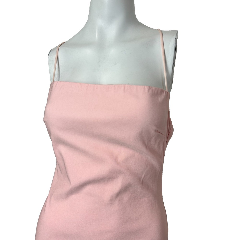 White Fox Mini Dress Size Medium Pink Rhinestone Trim Open Back Come Back NWT - Picture 6 of 10